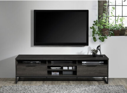 71” Dark Espresso TV stand 3 shelves 2 drawers