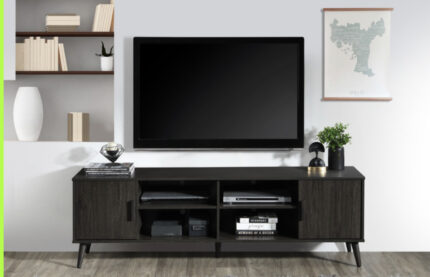 71” Dark Espresso TV Stand 2 cabinets