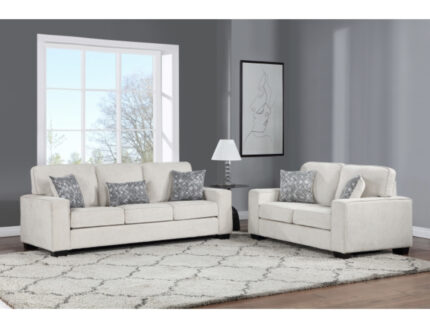 Biege 2 pc Square Arm Sofa set